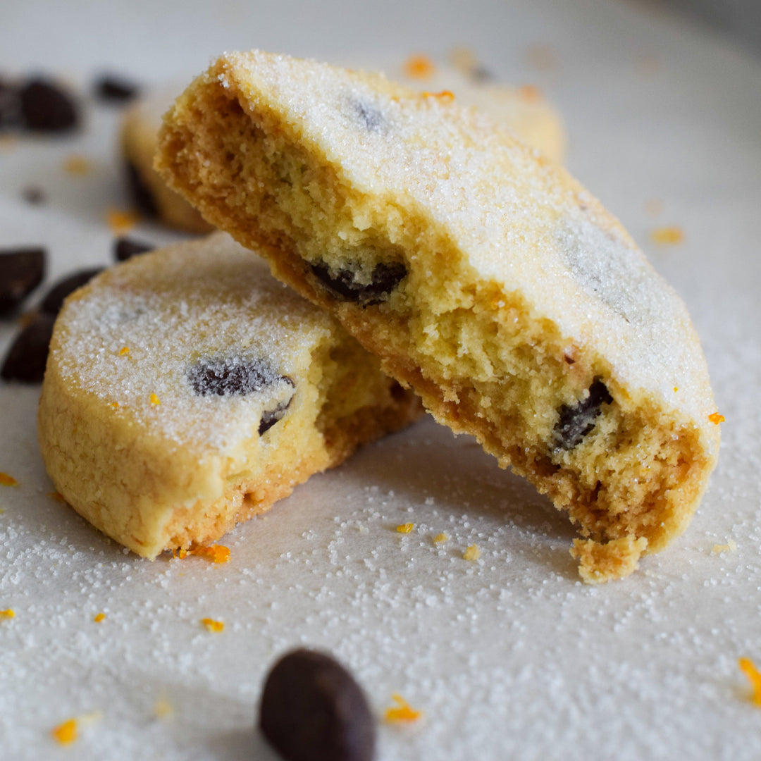 Gluten Free Dark Chocolate Orange Shortbread Cookies