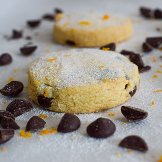 Gluten Free Dark Chocolate Orange Shortbread Cookies